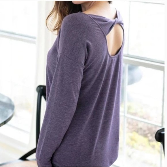 GRACE & LACE: Purple Twist Bow Back Top - Picture 1 of 8